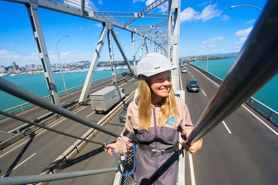 Auckland Harbor Bridge: Bridge Climb - The 67-metre route: under, over, up, and along the bridge’s arches