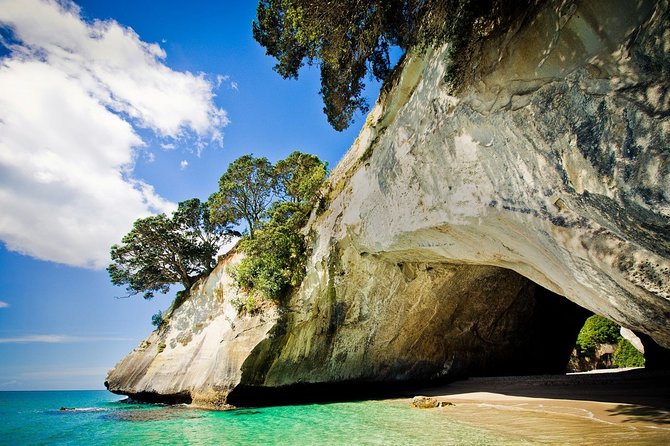 Coromandel Coastal Experience - Small Group Tour from Auckland - Cathedral Cove Marine Reserve: swim, stairs, and that Narnia-famous rock