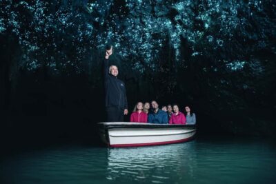 From Auckland: Hobbiton, Waitomo Caves & Kiwi House Tour - Waitomo Caves: limestone formations and the Glowworm Grotto boat ride