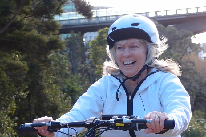 The Classic: our most popular electric bike tour of Auckland's Highlights - Viaduct Harbour and Silo Park: sailing stories and harbor angles