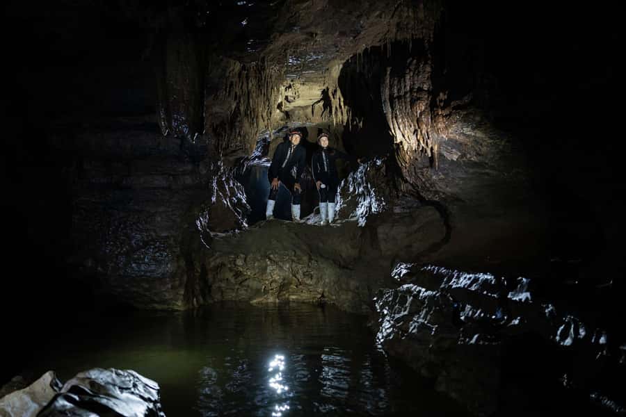 The Waitomo Experience : Okohua Glowworm Cave Tour - Wading, climbing, and the cave’s limestone “geometry”