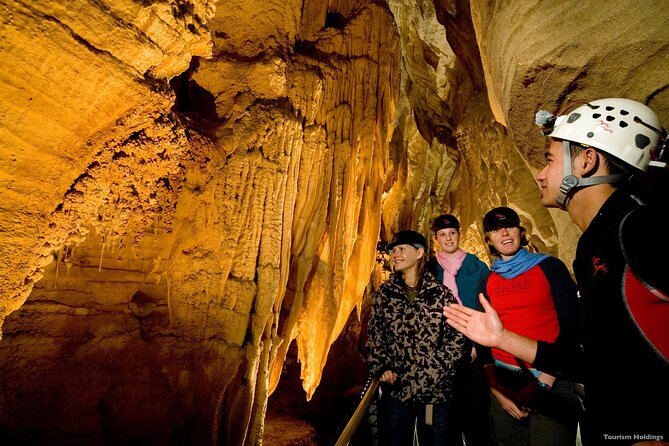 WAITOMO - Twin Caves Discovery - Private Day Tour from Auckland - Ruakuri Cave: spiral entrance, formations, and close-up glowworms